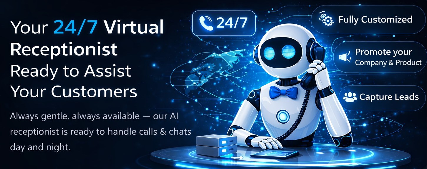 24/7 AI receptionist hero banner